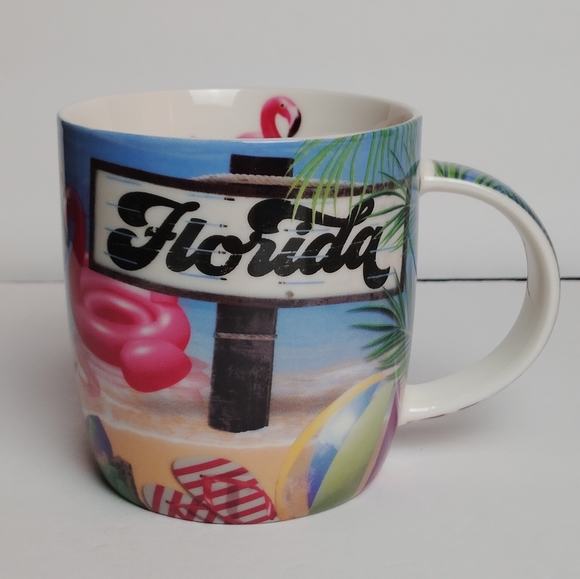 Florida Tropical Ceramic Coffee Mug ~ The Post Card Factory - Picture 1 of 9